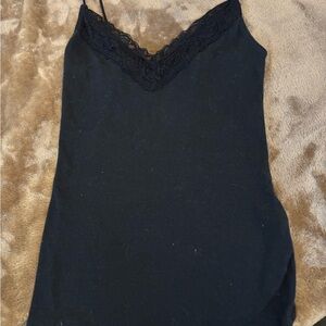 Hollister Black Lace Trim Cami Top